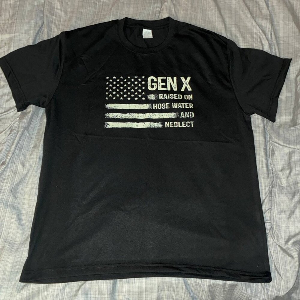 Gen X Raised On Hose Water & Neglect Humor T-Shirt | Retro Vintage Style | XXL